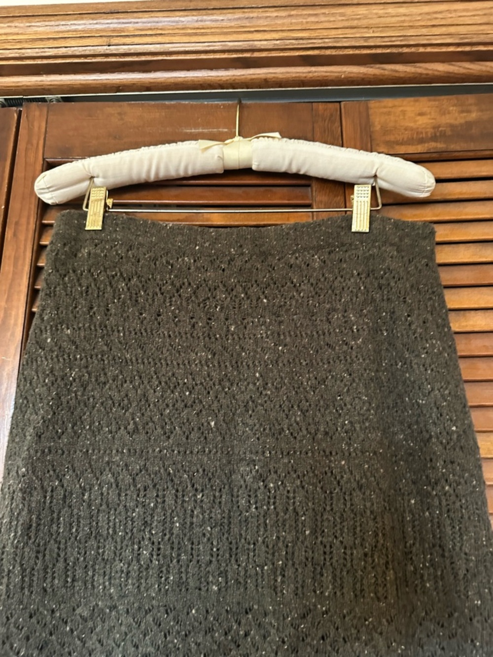 Lauren Ralph Lauren Olive Knit Wool Cashmere Skirt size medium - Picture 2 of 7